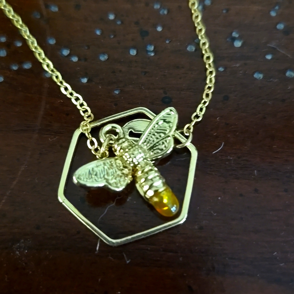 2 Bumblee Pendant Necklaces